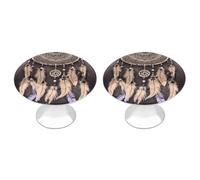 LLUTSNTH Dream Catcher Cabinet Knobs 2 Pack Drawer Pulls Stainless Steel Dresser Knobs Rustic Decorative Cabinet Pull Easy Install Wardrobes Handle with Screws Door Handles Furniture Hardware