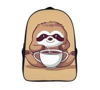 LLUTSNTH Drummer Laptop Backpack for Men & Women Travel Daypack with Pockets, Work Bag for Office 16 In, Yoga Sloth Coffee, 40x28x16cm, Daypack Backpacks