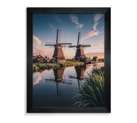 LLUTSNTH Dutch Windmill Diamond Painting Kits for Adults 5D DIY Drill Diamond Art Kits Arts and Crafts for Beginners Sparkling Home Wall Decor Painting for Living Room Bedroom Blackwood 40 * 50cm
