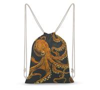 LLUTSNTH Elegant Fox Lady Drawstring Backpack for Women - Large Canvas Sackpack, Gym Sport Travel Bag, Drawstring Bags