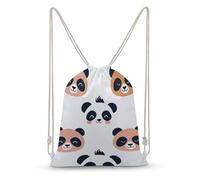 LLUTSNTH Elegant Fox Lady Drawstring Backpack for Women - Large Canvas Sackpack, Gym Sport Travel Bag, Drawstring Bags