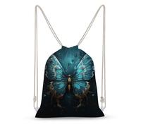 LLUTSNTH Elegant Fox Lady Drawstring Backpack for Women - Large Canvas Sackpack, Gym Sport Travel Bag, Drawstring Bags