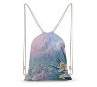 LLUTSNTH Elegant Fox Lady Drawstring Backpack for Women - Large Canvas Sackpack, Gym Sport Travel Bag, Drawstring Bags
