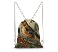 LLUTSNTH Elegant Fox Lady Drawstring Backpack for Women - Large Canvas Sackpack, Gym Sport Travel Bag, Drawstring Bags