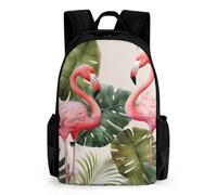 LLUTSNTH Elephant Sunflowers Backpack with Pocket - 15.6-inch Laptop Sleeve Bag Casual Daypack for Work And Travel, Flamingo Palm Trees Leaf, 42x30.5cm