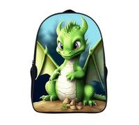 LLUTSNTH English Bulldog Laptop Backpack for Men & Women Travel Daypack with Pockets, Work Bag for Office 16 In, Dragon Cute, 40x28x16cm, Daypack Backpacks