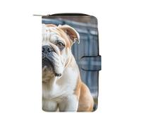 LLUTSNTH English Bulldogs Travel Wallet Slim Leather Wallets Clutch Organizer Purse Coin Pocket for Men Women