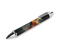 LLUTSNTH Fire And Water Phoenix Ballpoint Pens Black Medium Point 0.55mm Ball Point Pen Retractable Office Pens with Super Soft Grip Writing Ink Pen for Men Women 1 PCS