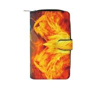 LLUTSNTH Fire Vs Ice Art Travel Wallet Slim Leather Wallets Clutch Organizer Purse Coin Pocket for Men Women