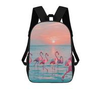 LLUTSNTH Flamingos at Dusk 17 Inch Laptop Backpack for Men Women Travel Daypack with Pockets Work Bag for Office