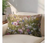 LLUTSNTH Flowers in The Field Throw Pillow Covers 12 "x20 Decorative Lumbar Pillowcase with Hidden Zipper Pillow Case Soft Cushion Cover for Couch Bedroom Living Room