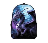 LLUTSNTH French Bulldog Laptop Backpack for Men & Women Travel Daypack with Pockets, Work Bag for Office 16 In, Purple Dragon Purple Moon, 40x28x16cm