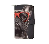 LLUTSNTH French Bulldog Travel Wallet Slim Leather Wallets Clutch Organizer Purse Coin Pocket for Men Women