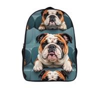 LLUTSNTH French Poodle Laptop Backpack for Men & Women Travel Daypack with Pockets, Work Bag for Office 16 In, Funny English Bulldog, 40x28x16cm