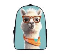 LLUTSNTH Funny Christmas Moose Head Laptop Backpack for Men & Women Travel Daypack with Pockets, Work Bag for Office 16 In, Funny Cartoon Llama, 40x28x16cm