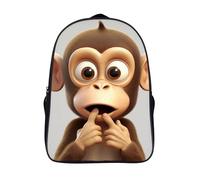 LLUTSNTH Funny Christmas Moose Head Laptop Backpack for Men & Women Travel Daypack with Pockets, Work Bag for Office 16 In, The Silent Monkey, 40x28x16cm