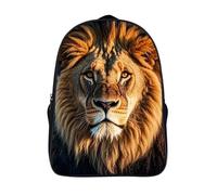 LLUTSNTH Funny Christmas Moose Head Laptop Backpack for Men & Women Travel Daypack with Pockets, Work Bag for Office 16 In, A Lion, 40x28x16cm