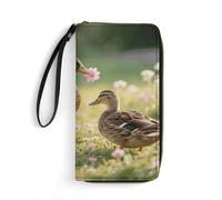 LLUTSNTH Funny Ducks Womens Wallet Leather Money Clip Coin Purse Clutch Wristlet Travel Long Wallets