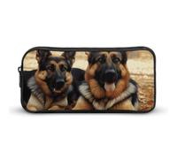 LLUTSNTH German Shepherd Dog Pencil Case - Large Capacity Pencil Pouch Aesthetic Makeup Bag with Zipper for Stationery, Art Supplies, Travel Essentials