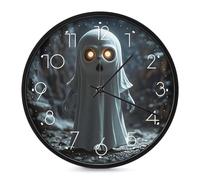 LLUTSNTH Ghost Imp Wall Clock Vintage Round Clocks Silent Non Ticking Clock Personalized Pattern Modern Clocks for Home Office Decoration 10 Inch