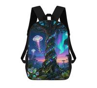 LLUTSNTH Glowing Jellyfish Tree 17 Inch Laptop Backpack for Men Women Travel Daypack with Pockets Work Bag for Office