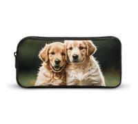 LLUTSNTH Golden Retriever Dogs Puppies Pets Pencil Case - Large Capacity Pencil Pouch Aesthetic Makeup Bag with Zipper for Stationery, Art Supplies, Travel Essentials