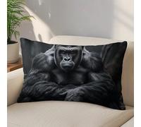 LLUTSNTH Gorilla on The Ground Throw Pillow Covers 12 "x20 Decorative Lumbar Pillowcase with Hidden Zipper Pillow Case Soft Cushion Cover for Couch Bedroom Living Room