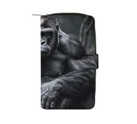 LLUTSNTH Gorilla on The Ground Travel Wallet Slim Leather Wallets Clutch Organizer Purse Coin Pocket for Men Women