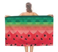 LLUTSNTH Gradient Watermelon Beach Towel 31x51 Inch - Oversized Sand-Free Swim Towel Ultra Quick-Dry Absorbent Bath Towels for Beach, Pool, Travel, Yoga - Lightweight & Compact for Adults Gift