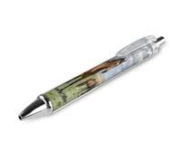 LLUTSNTH Grazing Wild Horses Ballpoint Pens Black Medium Point 0.55mm Ball Point Pen Retractable Office Pens with Super Soft Grip Writing Ink Pen for Men Women 1 PCS