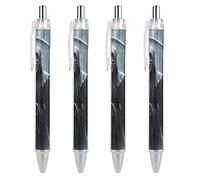 LLUTSNTH Grim Reaper Ballpoint Pens Black Medium Point 0.55mm Ball Point Pen Retractable Office Pens with Super Soft Grip Writing Ink Pen for Men Women 4 PCS