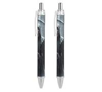 LLUTSNTH Grim Reaper Ballpoint Pens Black Medium Point 0.55mm Ball Point Pen Retractable Office Pens with Super Soft Grip Writing Ink Pen for Men Women 2 PCS