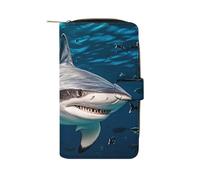 LLUTSNTH Hammerhead Shark Scans The Ocean Travel Wallet Slim Leather Wallets Clutch Organizer Purse Coin Pocket for Men Women