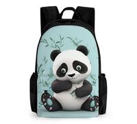 LLUTSNTH Happy Penguin in The Water Backpack with Pocket - 15.6-inch Laptop Sleeve Bag Casual Daypack for Work And Travel, Panda Star, 42x30.5cm