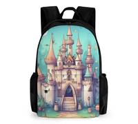LLUTSNTH Happy Penguin in The Water Backpack with Pocket - 15.6-inch Laptop Sleeve Bag Casual Daypack for Work And Travel, Classical Castle, 42x30.5cm, Daypack Backpacks