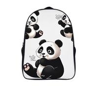 LLUTSNTH Happy Penguin in The Water Laptop Backpack for Men & Women Travel Daypack with Pockets, Work Bag for Office 16 In, Playful Panda, 40x28x16cm