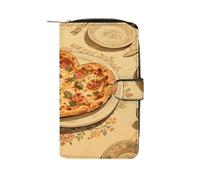LLUTSNTH Heart Shaped Pizza Travel Wallet Slim Leather Wallets Clutch Organizer Purse Coin Pocket for Men Women