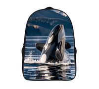 LLUTSNTH Hedgehog Sitting on Top Laptop Backpack for Men & Women Travel Daypack with Pockets, Work Bag for Office 16 In, Orca Killer Whale, 40x28x16cm