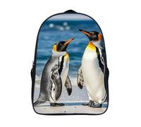 LLUTSNTH Hedgehog Sitting on Top Laptop Backpack for Men & Women Travel Daypack with Pockets, Work Bag for Office 16 In, Penguin and Sea, 40x28x16cm