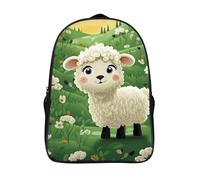 LLUTSNTH Hedgehog Sitting on Top Laptop Backpack for Men & Women Travel Daypack with Pockets, Work Bag for Office 16 In, Cute Cartoon Sheep, 40x28x16cm