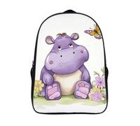 LLUTSNTH Hedgehog Sitting on Top Laptop Backpack for Men & Women Travel Daypack with Pockets, Work Bag for Office 16 In, Butterfly and Hippo, 40x28x16cm