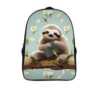 LLUTSNTH Hedgehog Sitting on Top Laptop Backpack for Men & Women Travel Daypack with Pockets, Work Bag for Office 16 In, Cute Sloths, 40x28x16cm, Daypack Backpacks