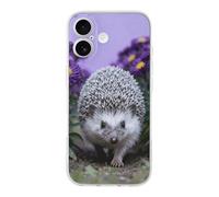 LLUTSNTH Hedgehog Through Asters for iPhone 17/Pro Case Durable Shockproof TPU Protective Cover with Cute Pattern Design Protection for Women & Men Transparent