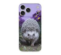 LLUTSNTH Hedgehog Through Asters for iPhone 17/Pro Case Durable Shockproof TPU Protective Cover with Cute Pattern Design Protection for Women & Men Transparent
