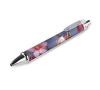 LLUTSNTH Humming Birds With Pink Ballpoint Pens Black Medium Point 0.55mm Ball Point Pen Retractable Office Pens with Super Soft Grip Writing Ink Pen for Men Women 1 PCS
