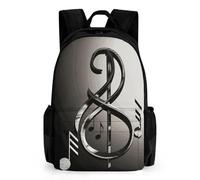 LLUTSNTH Husky Dog on A Frozen Lake Backpack with Pocket - 15.6-inch Laptop Sleeve Bag Casual Daypack for Work And Travel, Music Symbol, 42x30.5cm