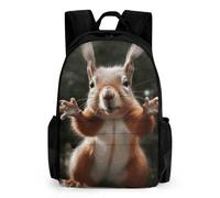 LLUTSNTH Husky Dog on A Frozen Lake Backpack with Pocket - 15.6-inch Laptop Sleeve Bag Casual Daypack for Work And Travel, Squirrel Funny Animal, 42x30.5cm