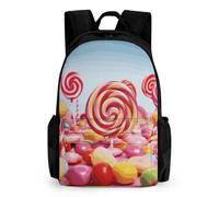 LLUTSNTH Husky Dog on A Frozen Lake Backpack with Pocket - 15.6-inch Laptop Sleeve Bag Casual Daypack for Work And Travel, Sweet Candy, 42x30.5cm