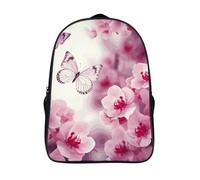 LLUTSNTH Husky Dog on A Frozen Lake Laptop Backpack for Men & Women Travel Daypack with Pockets, Work Bag for Office 16 In, Flowers and Butterfly, 40x28x16cm
