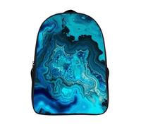 LLUTSNTH Husky Dog on A Frozen Lake Laptop Backpack for Men & Women Travel Daypack with Pockets, Work Bag for Office 16 In, Bright Aqua Blue Turquoise, 40x28x16cm